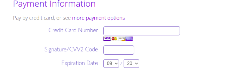 payment information